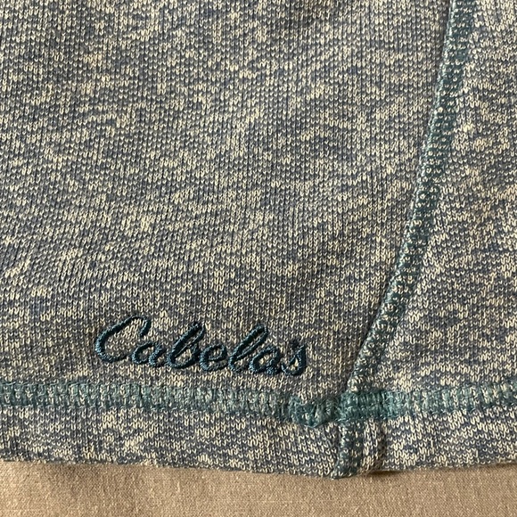 Cabelas Men's Sweater Size XL Knit Cotton Blend V Neck Long Sleeve Pullover Blue - Picture 3 of 5